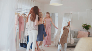 4 women in changing room